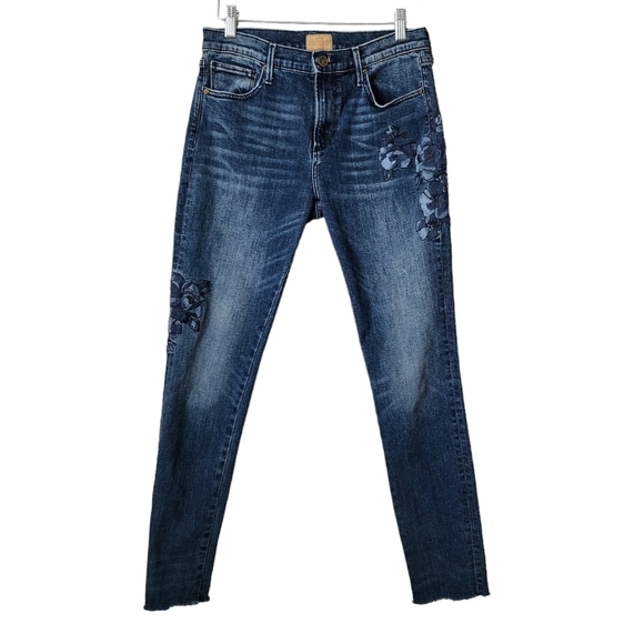 DRIFTWOOD x ANTHROPOLOGIE Janice Skinny‎ jeans floral embroidery Festival 27 - Picture 1 of 9
